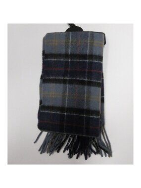 Barbour Scarf OS Cashmere Tartan Plaid Fringe Made In Scotland NEW